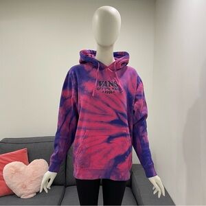 VANS OFF THE WALL 1966 Hoodie Size Small Tie Dye Pink Purple Kangaroo Pocket